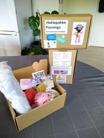 DIY heklepakke - Flamingo